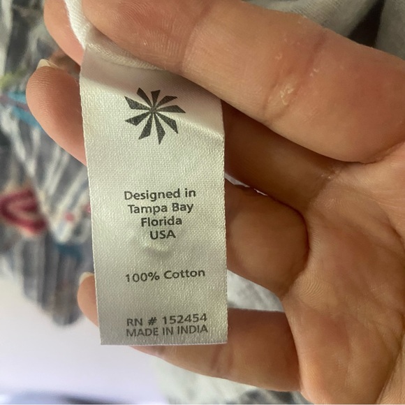 Karyn Seo Women’s Small Embroidered Open Front Kimono Wrap Cardigan 100% Cotton - Picture 6 of 8